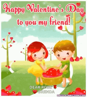 Friend Valentine Card Happy Valentines Day Friend GIF