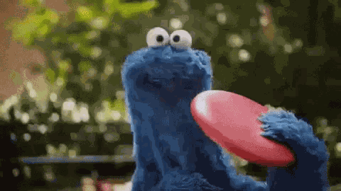 Frisbee Cookie Monster GIF