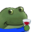 Frog Wine Frog Smirk Sticker