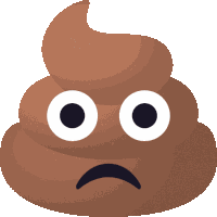 Frowning Pile Of Poo Sticker