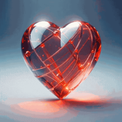 Glass Red Heart Fire GIF