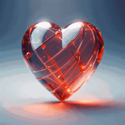Glass Red Heart Fire GIF