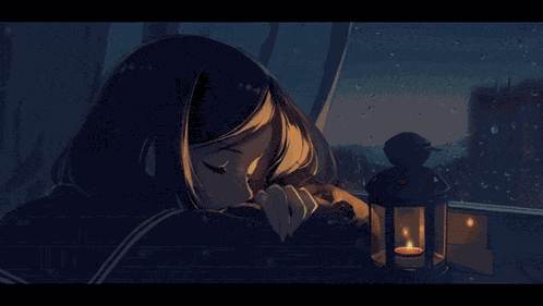 Glitch Anime Girl Sleeping Cozy GIF