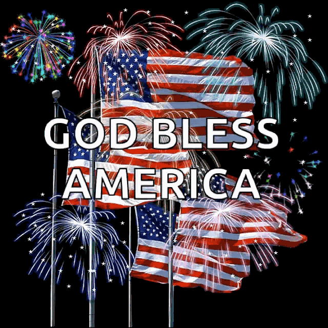 God Bless America American Flag GIF