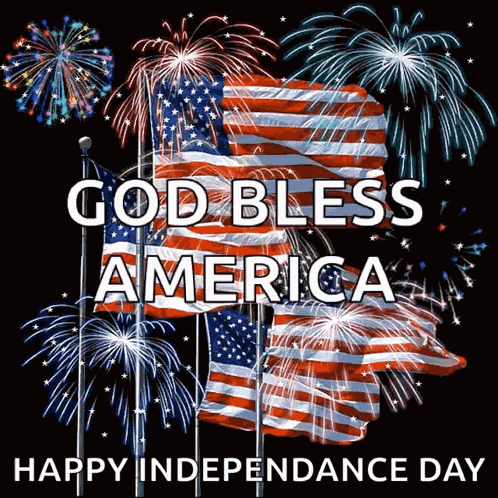 God Bless America American Flag GIF