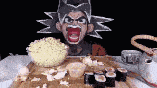 Goku Mukbang GIF