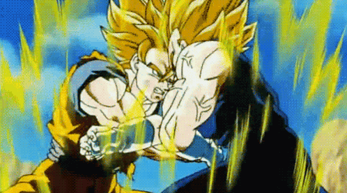 Goku Ssj2 Vs Majin Vegeta Ssj2 Dragon Ball Z GIF