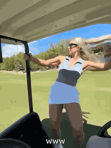 Golfing Golf Cart GIF