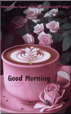 Good Morning Images Pink Coffie Good Morning GIF