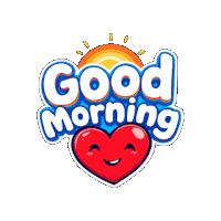 Good Morning Love Heart Sticker