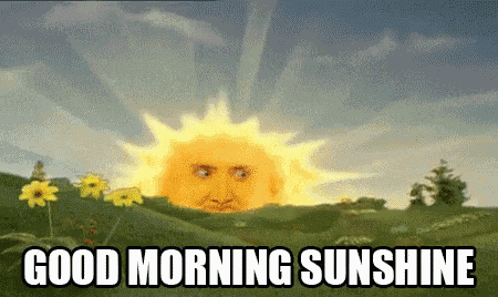 Good Morning Sunshine Sun With Human Face GIF