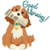 Good Morning Wagging Tail Sticker