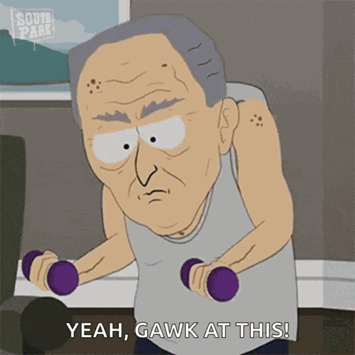 Grandpa Working Out South Park GIF