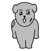 Grey Dog Sticker