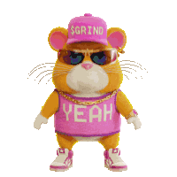 Grind Coin Grind Hamster Sticker