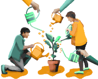 Gruender Freunde Gardening Sticker