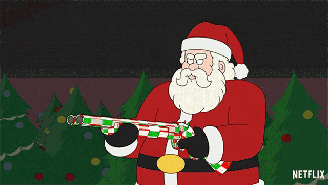 Gun Cock Santa Claus GIF