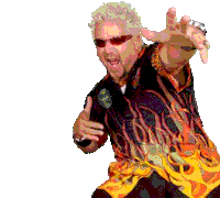 Guy Fieri Flame Shirt Sticker