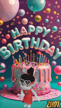 H Happy Birthday GIF