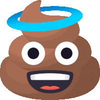 Halo Poop Face Pile Of Poo Sticker