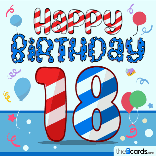 Happy 18th Birthday Theecards GIF