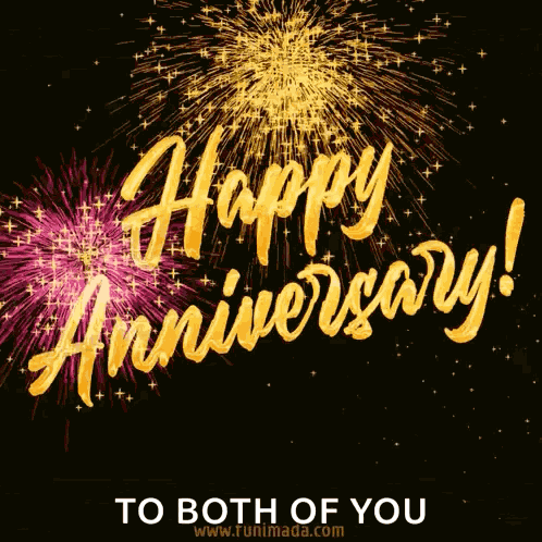Happy Anniversary Fireworks GIF