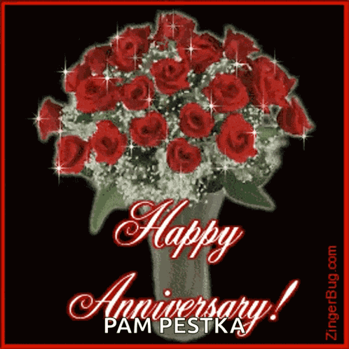 Happy Anniversary Flowers GIF