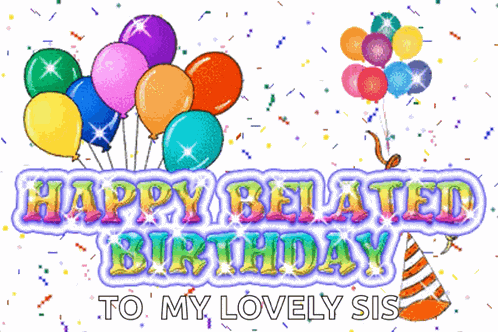 Happy Belated Birthday Balloon GIF