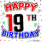 Happy Birthday 19 19th Birthday Sticker