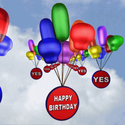 Happy Birthday Balloons Balloons For Birthday GIF