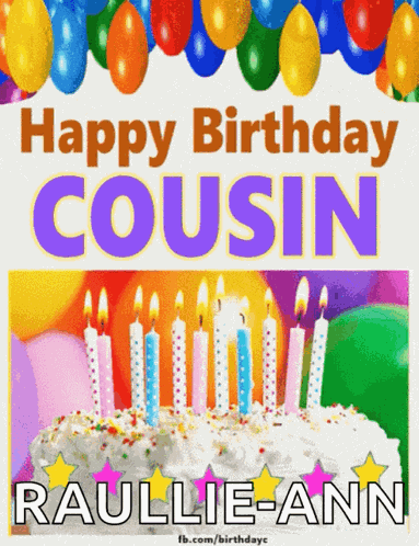 Happy Birthday Cousin Cake GIF