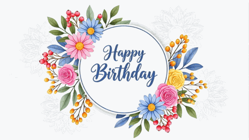 Happy Birthday Flowers GIF