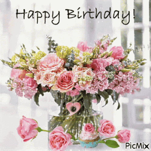 Happy Birthday Flowers GIF