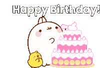 Happy Birthday Molang Sticker