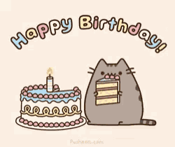 Happy Birthday Pusheen GIF