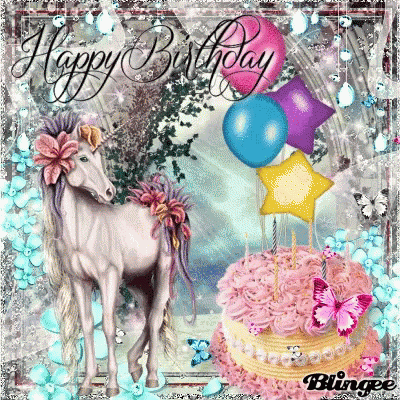 Happy Birthday Unicorn GIF