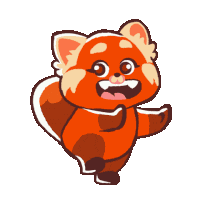 Happy Dance Red Panda Sticker
