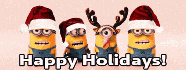 Happy Holidays Minions GIF