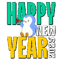 Happy New Year Pudgy Sticker