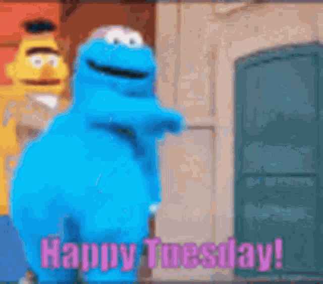 Happy Tuesday Cookie Monster Dance GIF