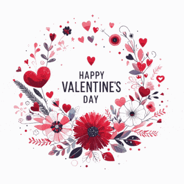 Happy Valentines Day Hearts GIF