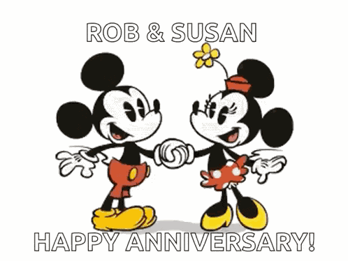 Happy Wedding Anniversary Minnie And Mickey Mouse GIF