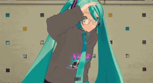 Hatsune Miku Looking GIF