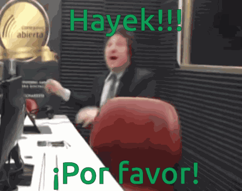 Hayek Milei GIF