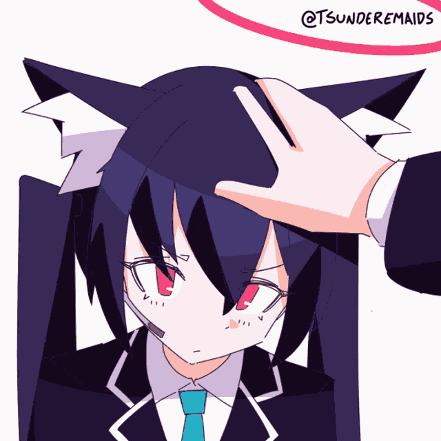 Headpat Anime Kuromi Serika GIF