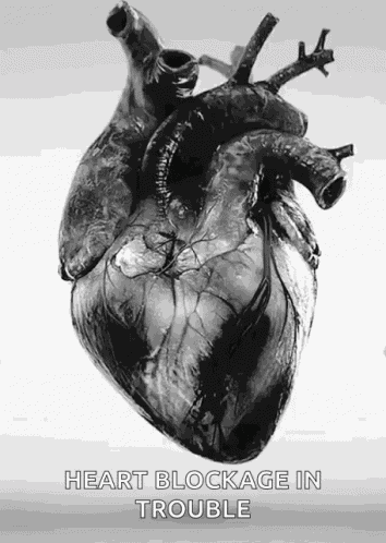 Heart Blockage In Trouble Black Heart GIF