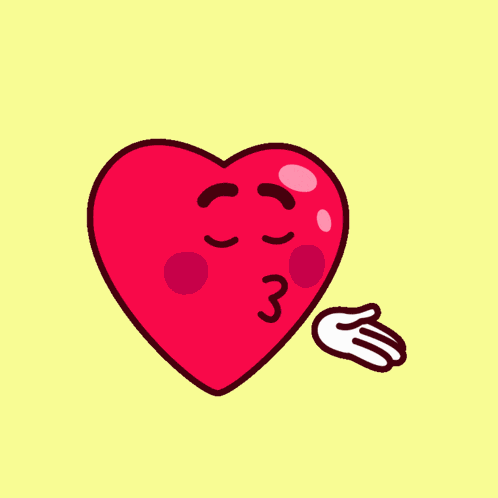 Heart Kisses Flying Kiss GIF