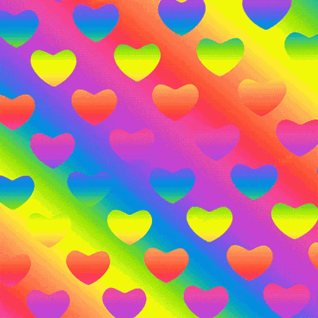 Hearts Rainbow GIF