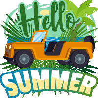 Hello Summer Summer Fun Sticker