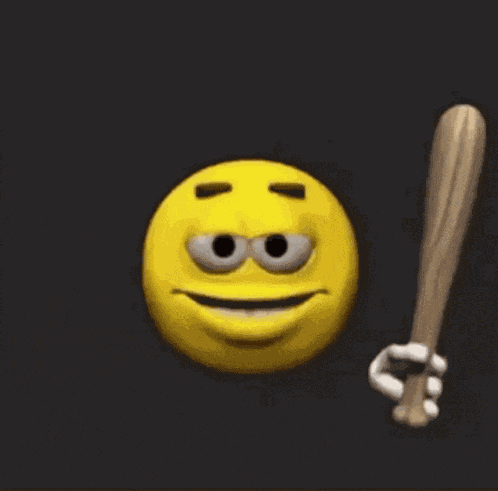 Hit On The Head Emoji Bat GIF
